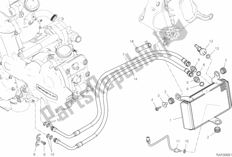 Todas las partes para Enfriador De Aceite de Ducati Multistrada 1260 S Grand Tour USA 2020